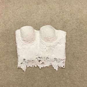 White lace corset top